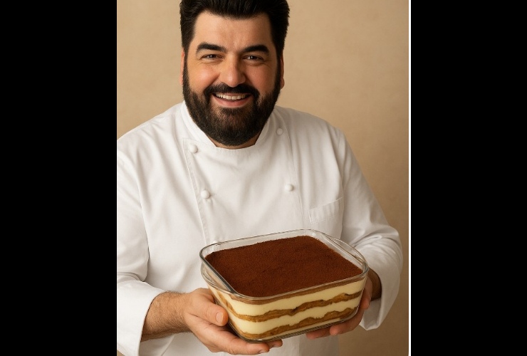 Antonino Cannavacciuolo con tiramisù