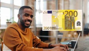 Uomo felice 200 euro