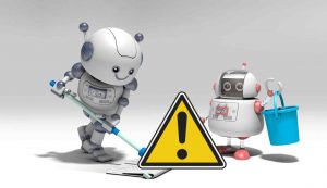 Pericolo robot al lavoro