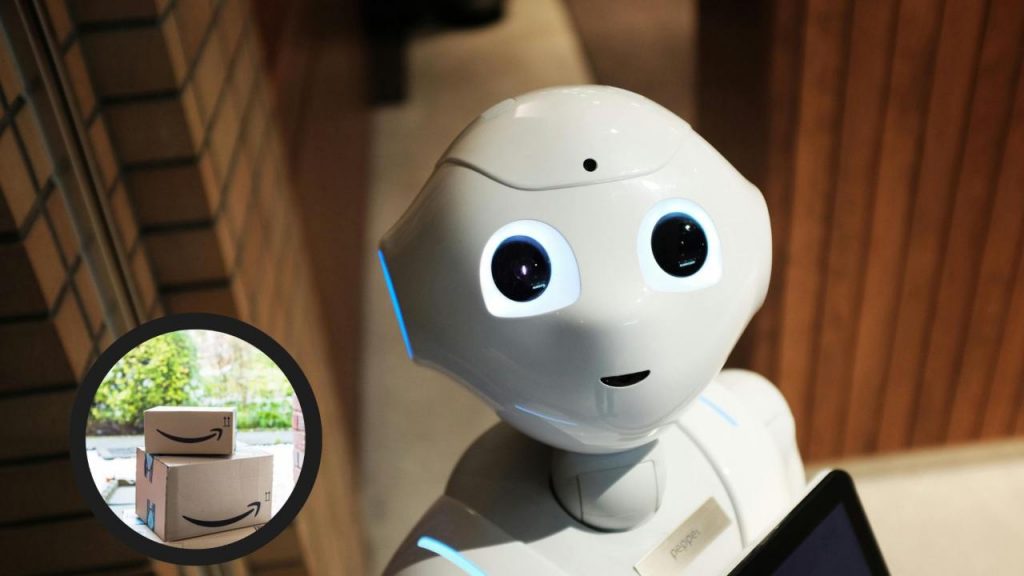 Robot e pacchi Amazon